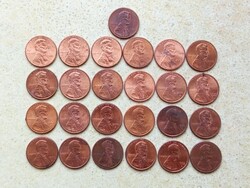 USA 25 db Különböző Érme 1 Cent Lincoln Cent 1990-2022