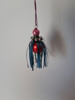 Gablonz lametta - üveg karácsonyfa dísz - retro