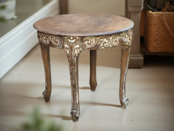 Antik stílusú egyedi körasztal, dohányzó, lerakó, szalonasztal