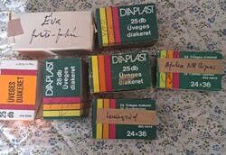 Diapozitív diák (filmkeretek 7 doboz átnézetlen régi tartalommal.