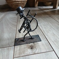 Érdekes régi acél kéményseprő szobor (16 cm)