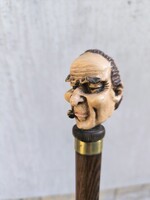 Sétapálca sétabot tőrös bot pipàzó dohànyzó karakteres vicces fejes fogóval