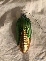KARÁCSONYFADÍSZ - KUKORICA - ÜVEG - 8 x 3,5  cm - VASTAG  - HIBÁTLAN