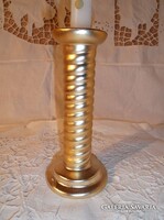 GYERTYATARTÓ - ALKUKÉPES - ÜVEG - ARANY - 18 x 8 cm - foncsorozott - HIBÁTLAN