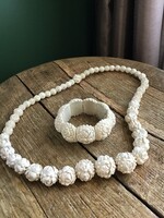 Különleges tajtékból faragott gyöngysor és karkötő