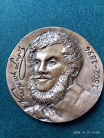 Kossuth Lajos (1802-1894) bronz plakett, emlékérem