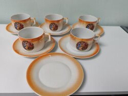 Zsolnay jelenetes teás csésze +alj