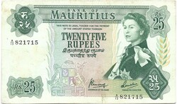 25 rupia rupiah 1967 Mauritius Gyönyörű Erzsébet királynő