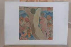 (01)) Csepeli Németh Miklós festmény 27x27 cm