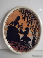 GOBELIN  KÉP - 1978 év - ALKUKÉPES - 34 x 28 cm - régi - FA KERET - OSZTRÁK  - HIBÁTLAN