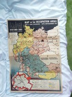 II. világháborús Németország térkép a szövetségesek területi felosztásával