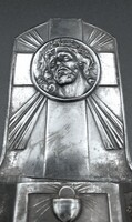 Art Nouveau, silver-plated holy water container (kayserzinn)