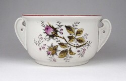1X704 Régi virágmintás, kétfülű porcelán komatál