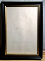 Falu Tibor portréja, 1982 - Bodor Miklós alkotása - Holló László barátja, kiskunfélegyházi