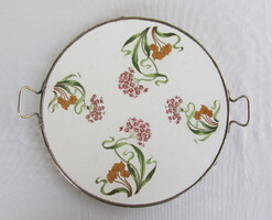 Kerámia tálca fém füllel