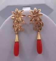 Valodi Mediteriai Szardiniai Antik Korall 18 k 925 Ezust Fülbevalò