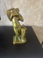 Zsolnay eozin nő akt 27 cm hibátlan – AKCIÓ leírásban!