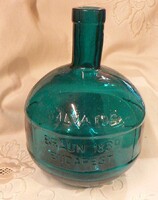 KÉK SALVATOR BRAUN 1839 BUDAPEST ÜVEG - KÉKESZÖLD PALACK
