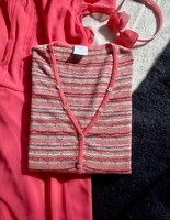 Madeleine 36-38-as kagylógombos pamut kardigán Missoni kötéssel