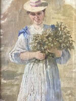 Nyilasy Sándor (1873 - 1934) : Hölgy csokorral
