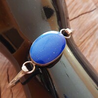 Ezüst karperec lápisz lazuli kővel, nyitható