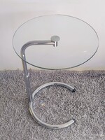 Posztmodern Italy állítható magasságú króm üveg asztal ALKUDHATÓ