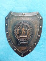 I. ISTVÁN KIRÁLY  pajzs alakú régi réz dombormű falra centik a képeken