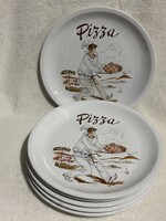 6 db kerámia pizza tál
