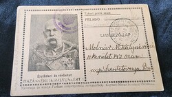 1913 HABSBURG FERENC JÓZSEF MAGYAR KIRÁLY EREDETI ÉS KORABELI TÁBORI POSTA SŰRŰN TELEÍRT LAP