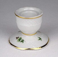 1X726 Erika mintás, aranyozott Hollóházi porcelán gyertyatartó