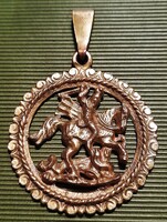 Antik réz Szent György medál