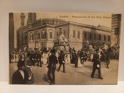 Régi képeslap Egyiptom A szent szőnyeg felvonulása Procession of the Holy Carpet Cairo Kairó