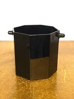 FRANCIA, FEKETE SZÍNŰ PORCELÁN, MINIMALISTA PORCELÁN VIRÁG KASPÓ