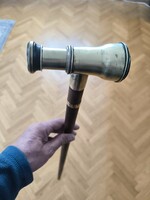 Gyönyörű antik tàvcső làtcső fejű Sétapálca sétabot tőrös bot kard bajonett szép àllapotban