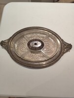 20..szàzad eleji alpakka,üvegbetétes csemegés kinàló