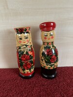 2 baba dísztárgy, fából