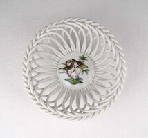 1X635 Rothschild mintás, áttört, fonott Herendi porcelán kosár 12 cm