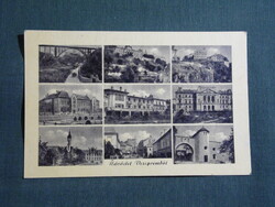 Képeslap,Veszprém,Viadukt híd,vár,könyvtár,iskola,megyeháza,városi látkép,részlet,1955-