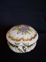 HERENDI: VIKTÓRIA MINTÁS BAROKK BONBONIER SZÉP KÉZI FESTÉSSEL, HIBÁTLAN JELZETT, 12 CM