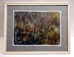 SALAMON ÁRPÁD (1930-2020) - ÁRVA NYÍRFÁK 2001 (48x65cm, akvalakk)