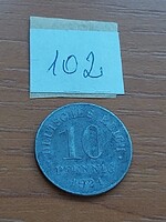 NÉMET BIRODALOM DEUTSCHES REICH 10 PFENNIG 1921 Cink, II. Vilmos  #102