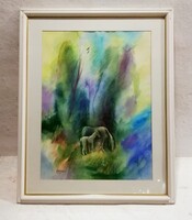RÉTI ZOLTÁN (1923-2018) ANYASÁG (2001; 76x56cm)