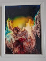 Festett üveg kép, mérete 20x15cm