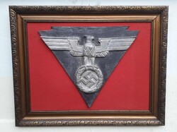 Nagyméretű! 80x100 cm. 2. Vh.-s  náci-német fémtábla. / W.W.II. N.S.D.A.P.