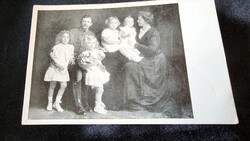 IV. KÁROLY UTOLSÓ MAGYAR KIRÁLY + ZITA KIRÁLYNÉ + GYERMEKEK 1920 KORABELI EREDETI FOTÓ LAP KÉP