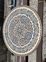 Ukrán nagy méretű mázas kerámia falitál 1970 évekbő