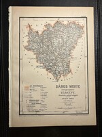 Sáros vármegye térképe Hátsek 1880. A magyar szent korona országainak megyei térképei. Felvidék