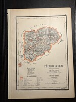 Zólyom vármegye térképe Hátsek 1880. A magyar szent korona országainak megyei térképei. Felvidék