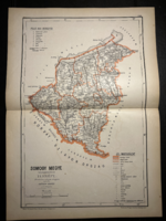 Somogy vármegye térképe Hátsek 1880. A magyar szent korona országainak megyei térképei.