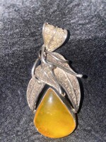 Ezüst medál borostyánnal  925